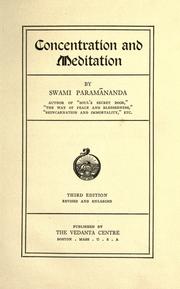 Cover of: Concentration and meditation by Paramananda Swami