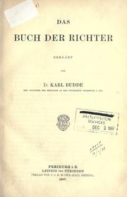 Cover of: Das Buch der Richter: erklärt.