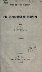 Cover of: epische Cyclus: oder die homerischen Dichter.