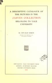 Cover of: descriptive catalogue of the pictures in the Jarves collection belonging to Yale University.