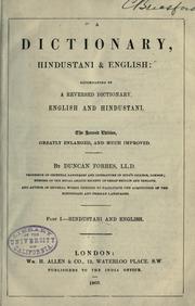 Cover of: A dictionary, Hindustani and English: accompanied by a reversed dictionary, English and Hindustani.