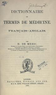 Cover of: Dictionary of medical terms. by Henry Eugene de Méric