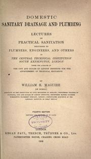 Cover of: Domestic sanitary drainage and plumbing | William R. Maguire