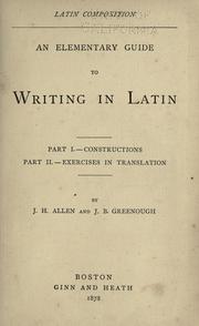 Cover of: Elementary guide to writing in Latin.