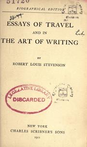 Cover of: Essays of travel and in the art of writing