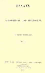Cover of: Essays, philosophical and theological.
