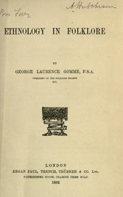 Cover of: Ethnology in folklore