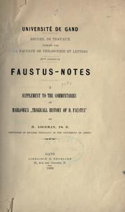 Cover of: Faustus-notes: a supplement to the commentaries on Marlowe's "tragicall history of D. Faustus".