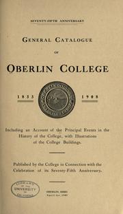 Cover of: ... General catalogue of Oberlin college, 1833 [-] 1908. by Oberlin College.