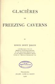 Cover of: Glacières: or, Freezing caverns