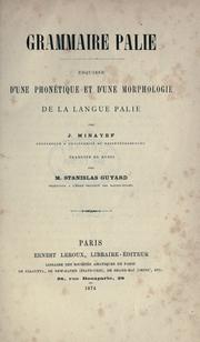 Cover of: Grammaire palie.: Esquisse d'une phonétique et d'une morphologie de la langue palie.  Traduite du russe