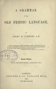 Cover of: grammar of the Old Friesic language