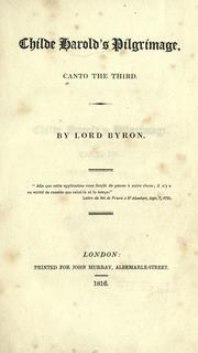 Childe Harold's pilgrimage by Lord Byron