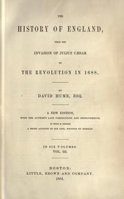 Cover of: The history of England, from the invasion of Julius Cæser to the revolution in 1688.