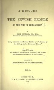 Cover of: A history of the Jewish people in the time of Jesus Christ. by Emil Schürer