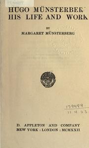 Cover of: Hugo Münsterberg by Margaret Münsterberg