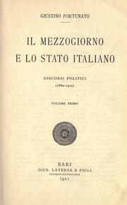 Cover of: Il Mezzogiorno e lo stato italiano: discorsi politici (1880-1910).