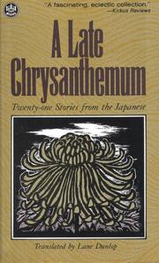 Cover of: A Late Chrysanthemum: Twenty-One Stories from the Japanese (Tut Books)