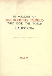 Cover of: In memory of Juan Rodriguez Cabrillo by Charles Fletcher Lummis