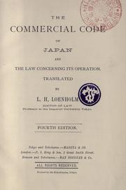 Cover of: commercial code of Japan and the law concerning its operation