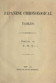 Cover of: Japanese chronological tables