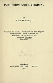 John Esten Cooke, Virginian by Beaty, John Owen