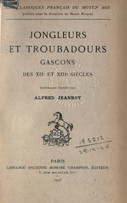 Cover of: Jongleurs et troubadours gascons des 12e et 13e siècles. by Alfred Jeanroy