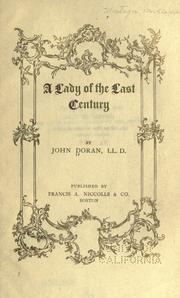 Cover of: A lady of the last century.