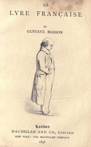 Cover of: lyre francaise.