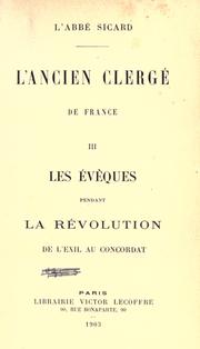 Cover of: L' ancien clergé de France.