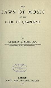 Cover of: The laws of Moses and the Code of Hammurabi by Stanley Arthur Cook