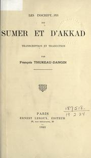 Cover of: Les inscriptions de Sumer et d'Akkad: transcription et traduction.