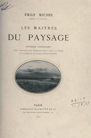 Cover of: maîtres du paysage.