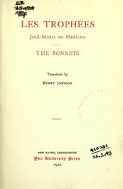 Cover of: trophées: the sonnets.  Translated by Henry Johnson.
