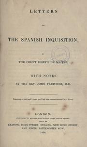 Cover of: Letters on the Spanish Inquisition by Joseph Marie de Maistre