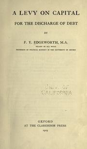 Cover of: A levy on captial for the discharge of debt