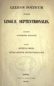 Cover of: Lexicon poëticum antiquæ linguæ Septentrionalis by Sveinbjörn Egilsson