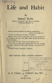 Cover of: Life and habit by Samuel Butler