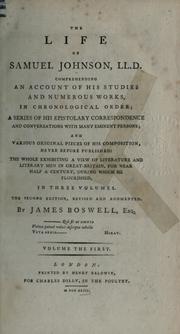 Cover of: The life of Samuel Johnson, LL.D., including A journal of a tour to the Hebrides.: A new ed., with numerous additions and notes