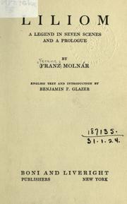 Cover of: Liliom by Ferenc Molnár