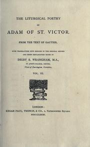 Cover of: The liturgical poetry of Adam of St. Victor by Adam de Saint-Victor