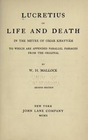 Cover of: Lucretius on life and death