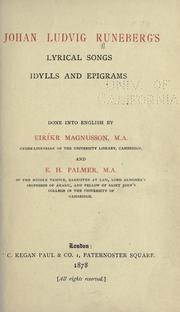 Cover of: Lyrical songs, idylls and epigrams.