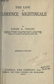 Cover of: The life of Florence Nightingale. by Sarah A. Southall Tooley