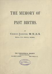 Cover of: The memory of past births