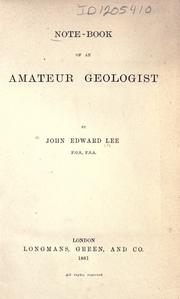 Cover of: Note-book of an amateur geologist.