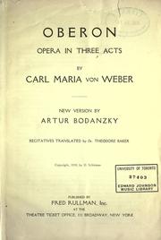 Cover of: Oberon: opera in three acts.