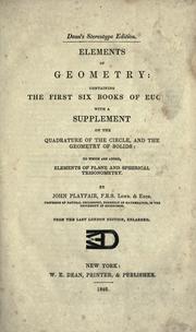 Cover of: Elements of geometry by John Playfair