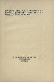 Cover of: Twenty one poems