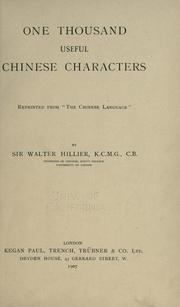 Cover of: One thousand useful Chinese characters, reprinted from "The Chinese language"